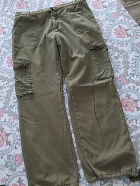 Olive Green Cargo Pants with Utility Pockets